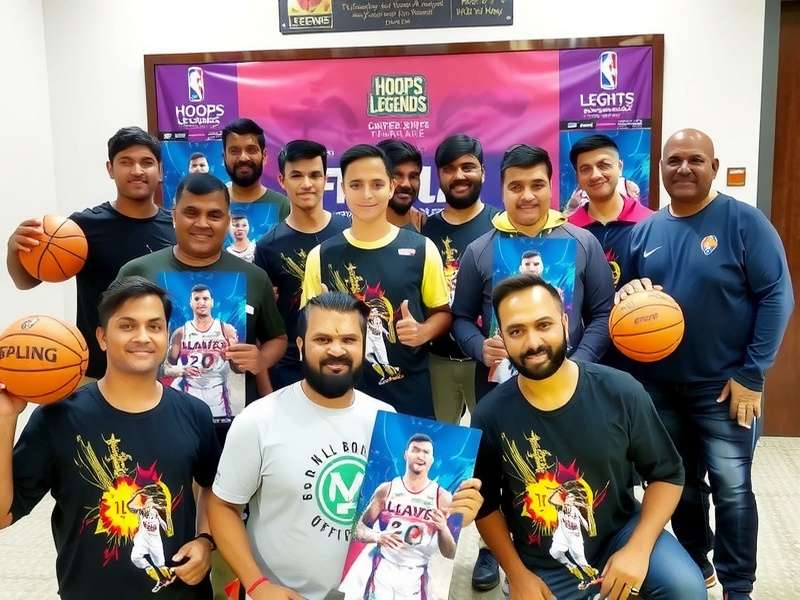 Hoops Legends IN offline meetup in Delhi with players posing, holding game posters and basketballs